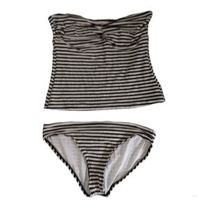 Black and white stripped bikini size small